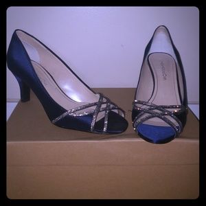 Navy blue caparros heels size 11m